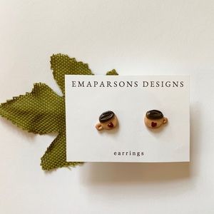 Coffee Stud Earrings